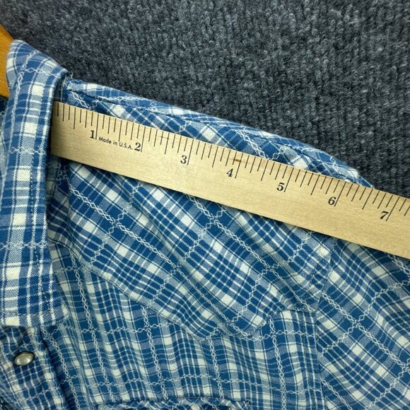 Ralph Lauren Denim & Supply Shirt Mens Extra Large Blue Pearl Snap Western Plaid - Picture 11 of 14